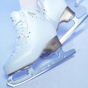 EDEA Фигурные коньки Four-Star для взрослых и детей с алюминиевыми лезвиями, белые (Standard C) + розовые алюминиевые лезвия, размер 37