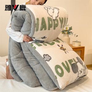 Yalu Одеяло зимнее утепленное 150х200 см, вес 3,5 кг, молочный флис, цвет 字母小狗