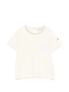 Футболка с нашивкой-логотипом Moncler Enfant, бежевый