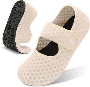 Обувь для воды для женщин и мужчин, пляжная обувь для плавания босиком, аквааэробика, летние широкие шлепанцы, сандалии, быстросохнущие носки для бассейна, реки и моря Scurtain, бежевый