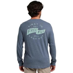 Мужская рубашка с длинным рукавом "Первый и последний" Free Fly, Heather Storm Cloud