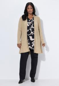 Кардиган Ulla Popken SPARKLING PLEATED LONGLINE, Gold/Gold-Coloured