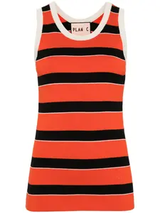 Вязаный топ в полоску Plan C, красный