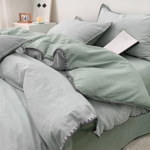 Disney Комплект постельного белья 1.5м, простыня, для матраса 200x230 см, вафельная ткань, цвет матча, цветной блок