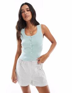 Жилет-кардиган Stradivarius в зеленом цвете