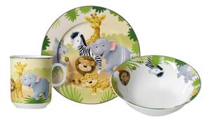 Детский столовый сервиз, африканские животные, фарфор, 3 предмета Ritzenhoff Breker, коричневый/серый/зеленый