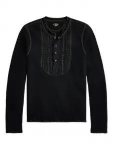 Футболка Henley с вышивкой Ralph Lauren Rrl, черный