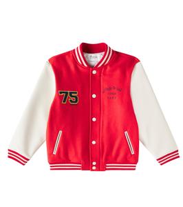 Вышитая университетская куртка из шерстяной смеси Дармута Bonpoint, Upb Rouge