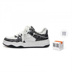 Повседневные дышащие нескользящие устойчивые к износу низкие кроссовки для скейтбординга с эффектом увеличения роста Unisex LAZY BONS, Джинсовый черный (включая коробку-сюрприз)