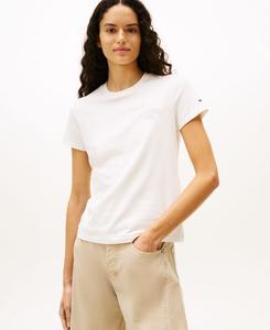 Женская футболка с коротким рукавом и логотипом Dollar Stack Tommy Jeans, Ancient White