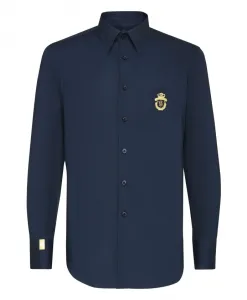 Футболка Silver Cut LS Milano с гербом Billionaire, синий