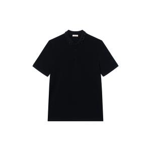 Поло с коротким рукавом с детализацией Valentino, черный