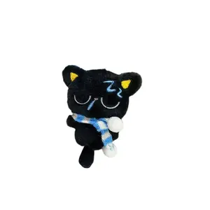 Jinnew Маленький черный кот плюшевый кулон 12 см высота