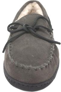 Мужские тапочки Minnetonka с плюшевой подкладкой и жесткой подошвой, серый