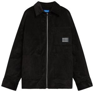 Бархатная рубашка-куртка на молнии Market Velvet Zip Up Overshirt, черный