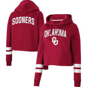 Женский красный оверсайз худи Oklahoma Sooners в полоску Colosseum