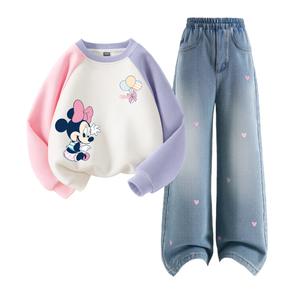 Детская повседневная спортивная одежда Disney, фиолетовый