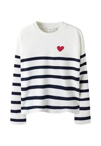 Джемпер Name it NKFLINE, Dark Sapphire Stripescloud Dancer Red Heart/Dark Blue