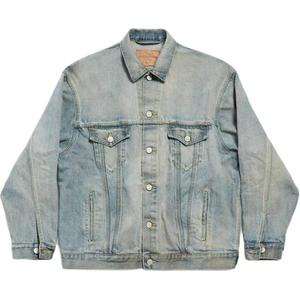 Джинсовая куртка Regular Fit, женская Balenciaga, светло серый/синий