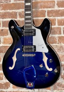 Электрогитара Hagstrom SUVIK-DBS Super Viking Semi Hollow Electric Guitar Dark Baltic Sea, Amazing 335 From Sweden