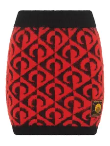 Мини-юбка с ромбовидной вязкой Moon Marine Serre, красный