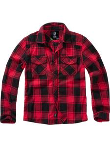 Рубашка Детская клетчатая рубашка с длинным рукавом красного цвета Brandit