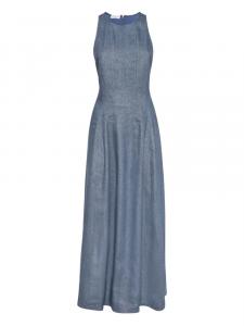 Brunello Cucinelli креповое платье макси, синий