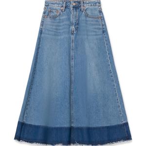 Левис Джинсовая длинная юбка женская синяя Левис