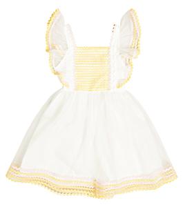 Платье из тюля с вышивкой Stella McCartney Kids, белый