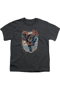 Футболка с коротким рукавом для детей "Супермен в моих руках" Gildan, Charcoal