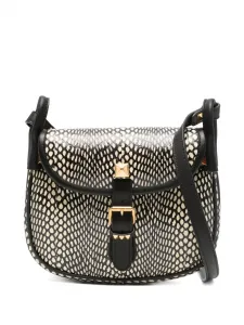 Кросс-боди с фирменной отделкой заклепками Rockstud и анималистичным принтом Valentino Garavani, черный