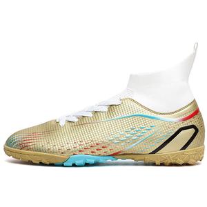 Футбольные бутсы детские с высоким верхом, устойчивые к износу и скольжению, для подростков QIUTEXIONG, аква