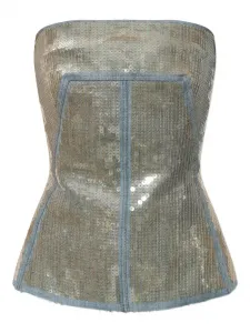 Топ с панелями из пайеток Rick Owens, нейтральный