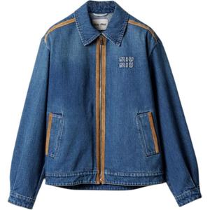 MIU MIU Джинсовая куртка женская сапфирово-синяя, Sapphire Blue