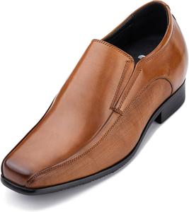 Мужские невидимые обувные платформы CALTO - медно-коричневые премиальные кожаные слипон-лоферы для костюма - увеличивают рост на 3 дюйма - Y3022 - размер 12 D(M) US No Brand, коричневый