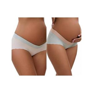 2 упаковки женских низких трусиков ice silk seamless для беременных Inspire Chic, Green Beige