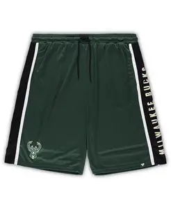 Мужские шорты Milwaukee Bucks Big and Tall Referee Iconic Mesh цвета хаки Fanatics