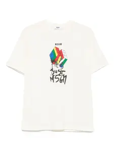 Футболка с кубическим принтом MSGM Kids, нейтральный