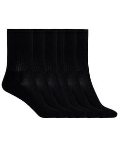 Набор из 6 пар хлопковых носков в рубчик Basix Punto Blanco, черный