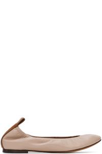 Балетки из бежевой кожи Lanvin