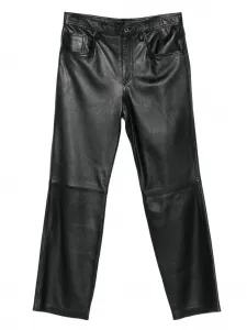 Кожаные брюки прямого кроя Medeea, черный