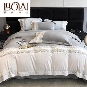 LUOLAI HOME Простыня 200 см, молочный бархат kristen, серый