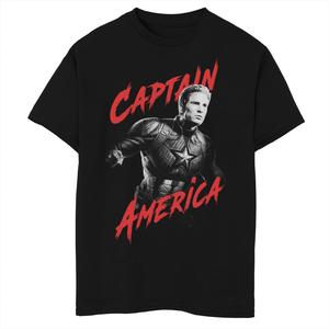 Футболка с изображением портрета Капитана Америки для мальчиков 8–20 лет Marvel Avengers Endgame Licensed Character