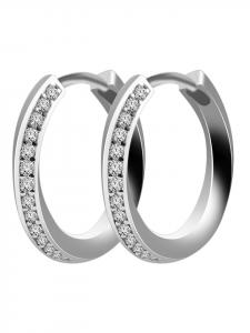 Adeliás Женские серьги - серьги-кольца на шарнирах из серебра 925 пробы с кубическим цирконием в серебре