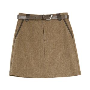 Повседневная короткая юбка женская ELLE, coffee