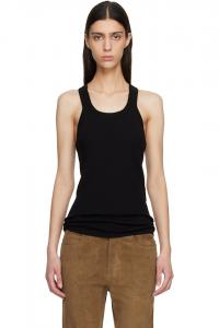 Топ из тонкой мериносовой шерсти в рубчик Tom Ford, черный