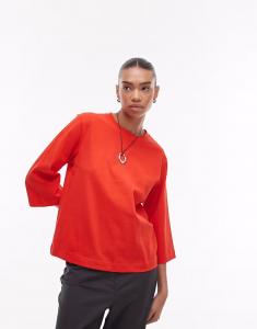 Футболка ARKET Heavyweight с рукавом 3/4 красного цвета