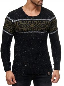 Пуловер RESLAD Strickpullover Norwegermuster, черный