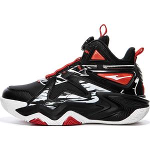 ERKE KIDS Амортизирующие износостойкие мид-топ детские баскетбольные кроссовки black red kids'