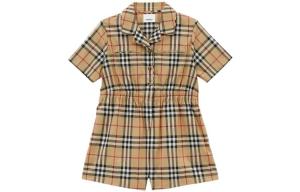 Комбинезон детский Burberry в винтажную клетку, хаки